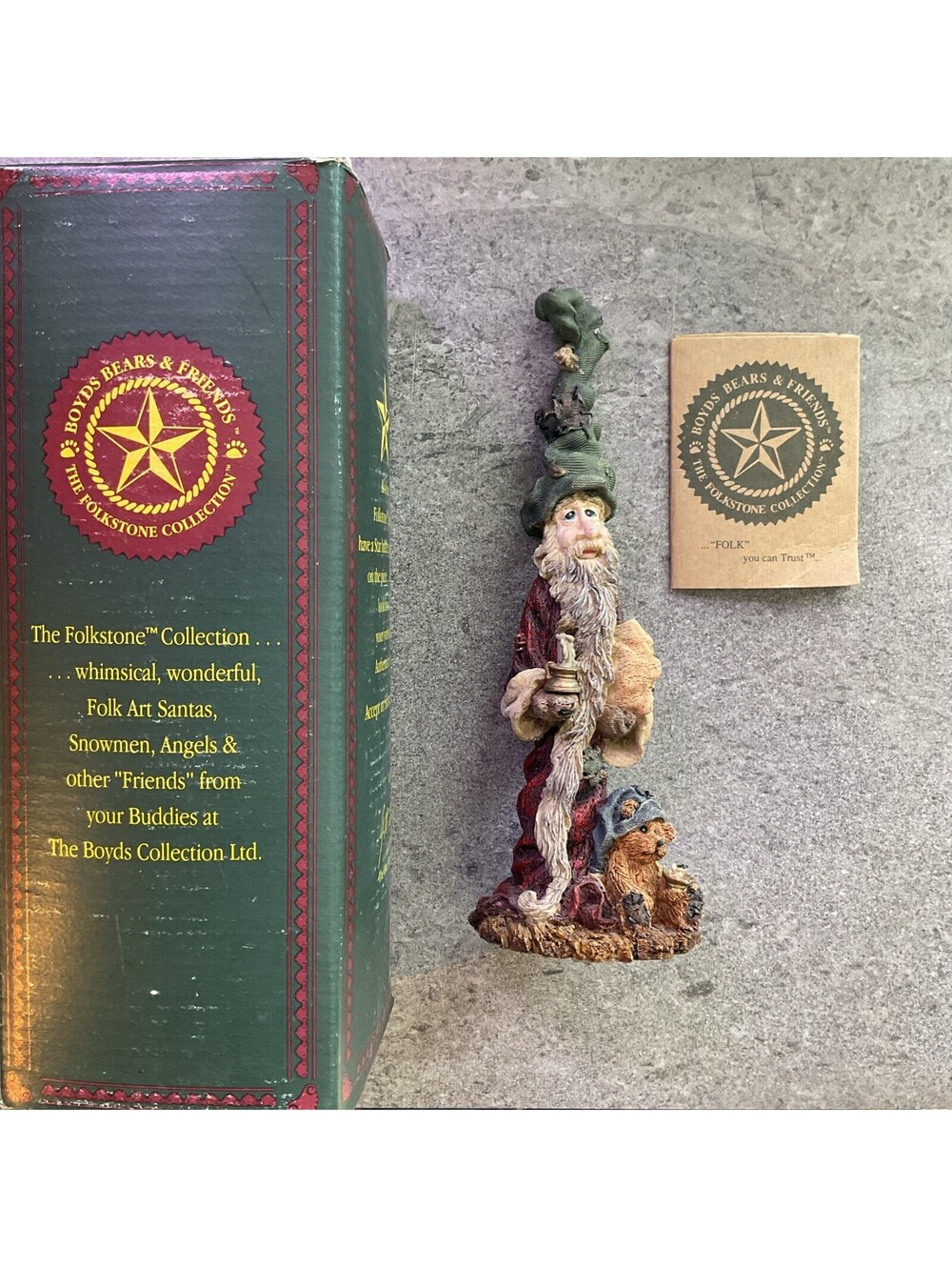 Boyds Bears Folkstone Collection Niki with Candle 1994 Resin w/Box